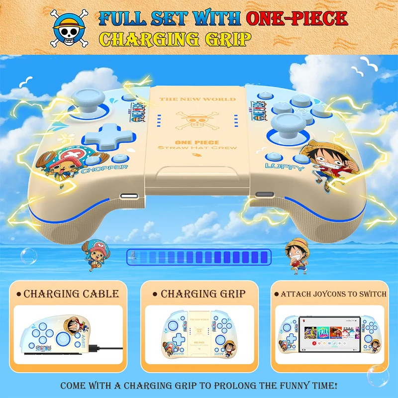 IINE Switch Left and Right Controller (Luffy & Chopper) + Storage Bag for Swith Lite/ Switch/ Switch OLED (Luffy & Chopper) Bundle (L930)