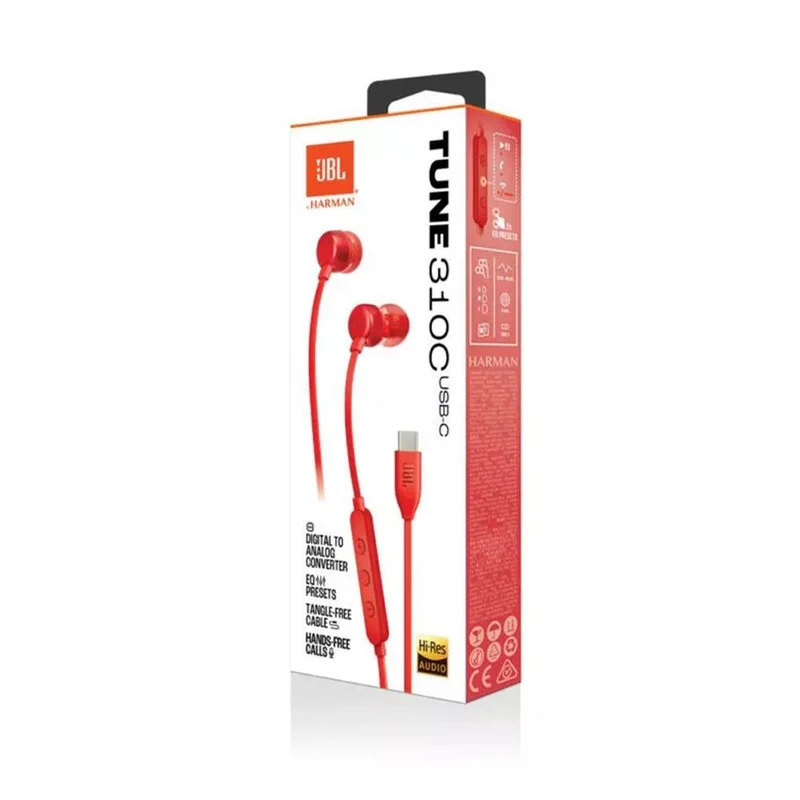 JBL Tune 310C USB-C Wired Hi-Res In-Ear Headphones (Blue, Black, Red, White)