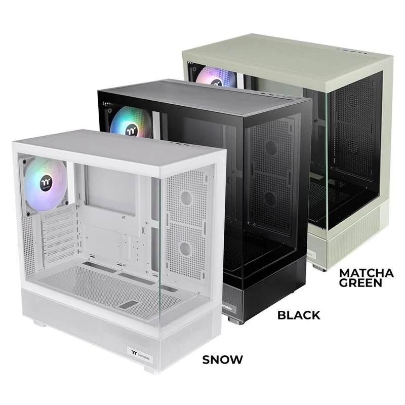 Thermaltake View 270 TG ARGB Mid Tower ATX Tempered Glass PC Case (Snow, Black, Matcha Green)