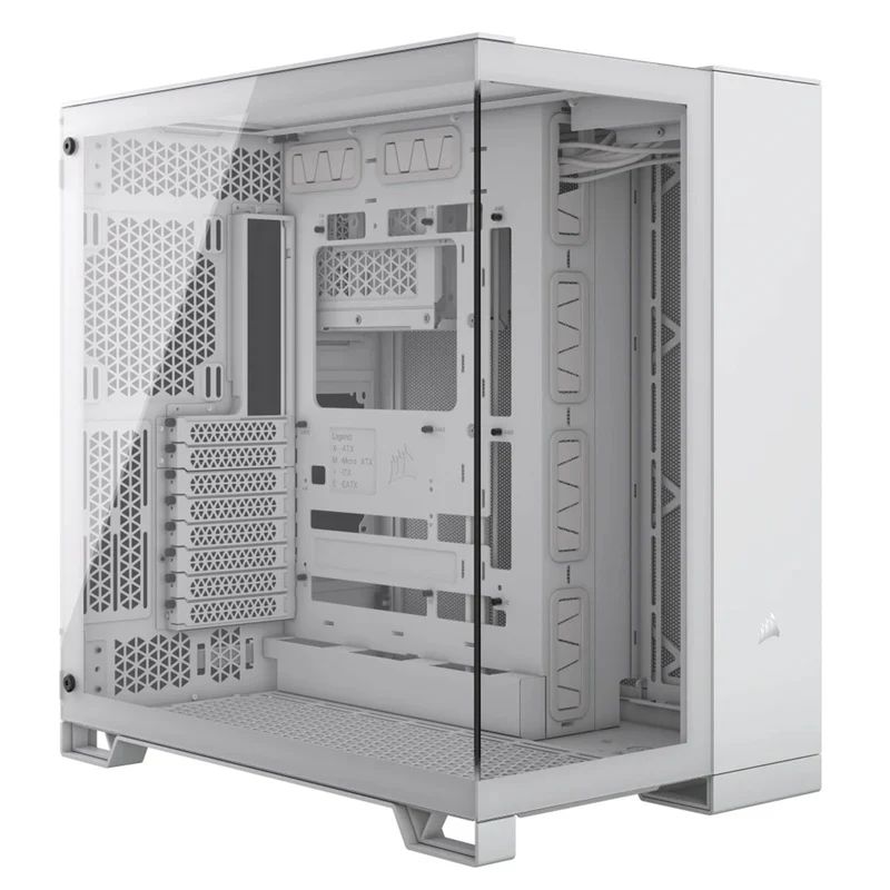 Corsair 6500X Tempered Glass ATX Mid-Tower Dual Chamber PC Case (Black, White)