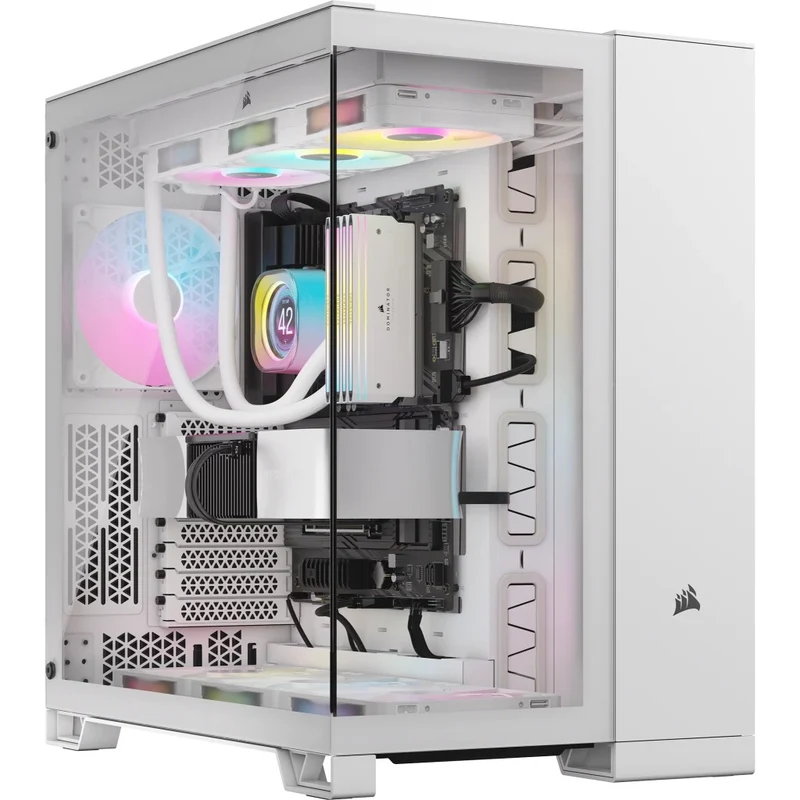 Corsair 6500X Tempered Glass ATX Mid-Tower Dual Chamber PC Case (Black, White)