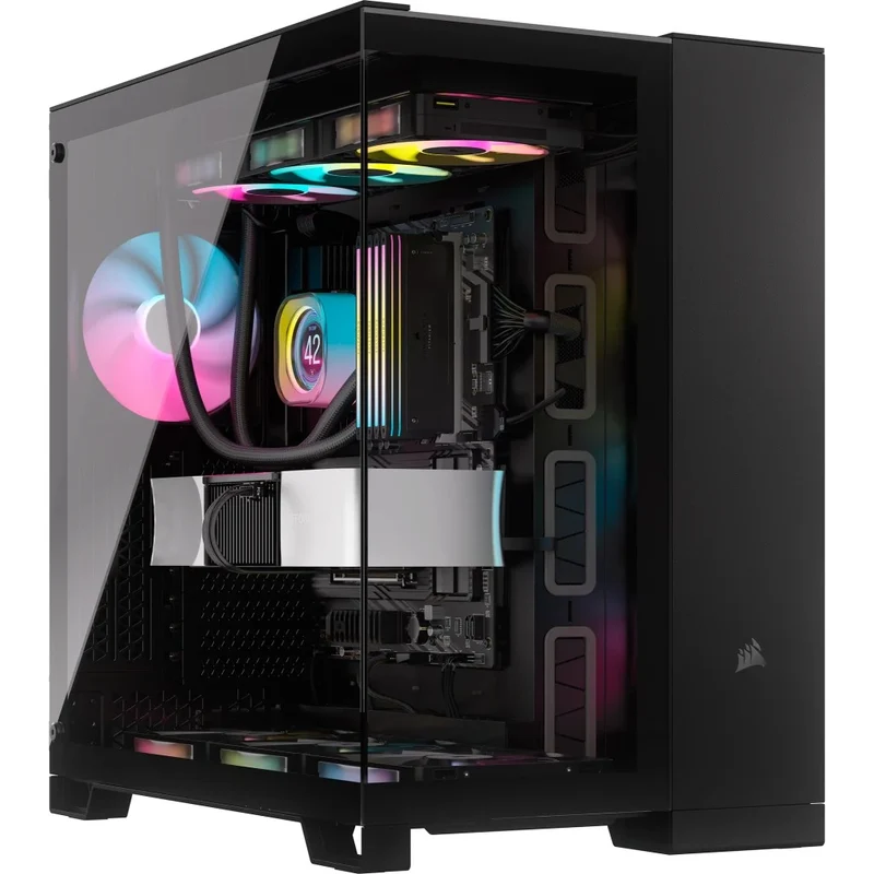 Corsair 6500X Tempered Glass ATX Mid-Tower Dual Chamber PC Case (Black, White)