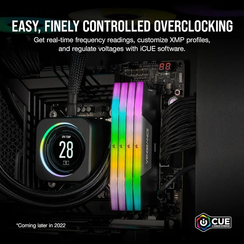 Corsair Vengeance RGB 64GB (2X32GB) DDR5 DRAM 5600MHZ CL36 Memory Kit (Black) (CMH64GX5M2B5600C36)