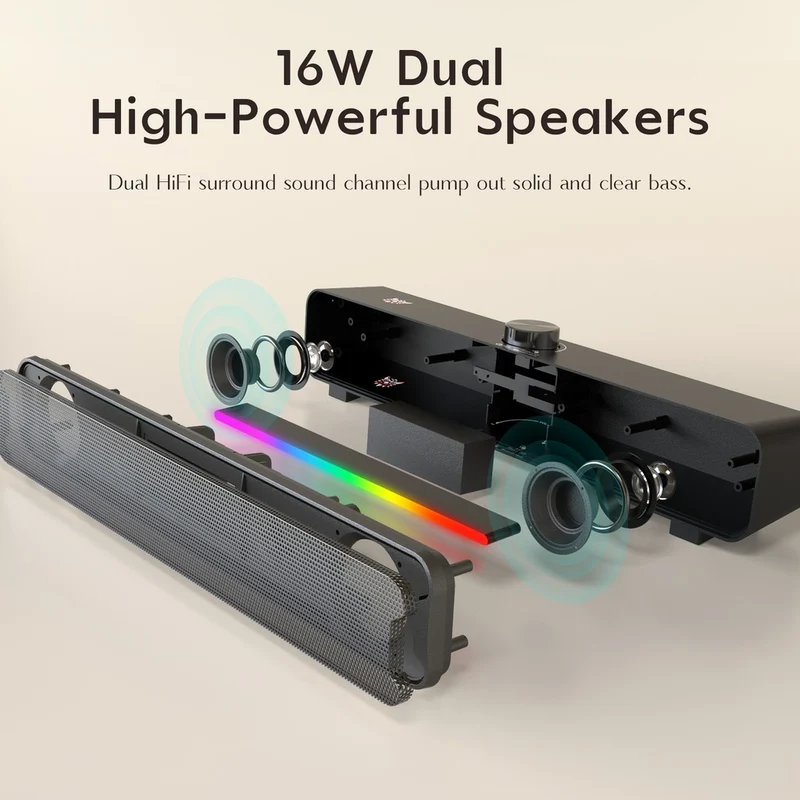 Onikuma L16 RGB Portable Soundbar Bluetooth Speaker (Black)