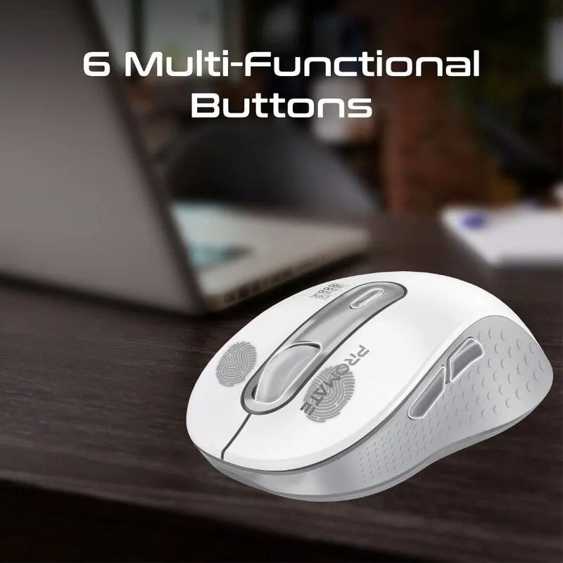 Promate Dual Mode Wireless Optical Mouse (White)