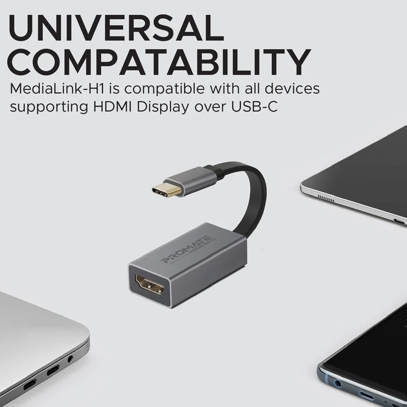 Promate MEDIALINK-H1 High Definition USB-C TO HDMI Adapter 4K UHD