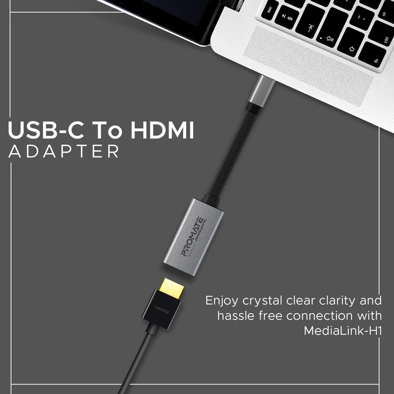 Promate MEDIALINK-H1 High Definition USB-C TO HDMI Adapter 4K UHD