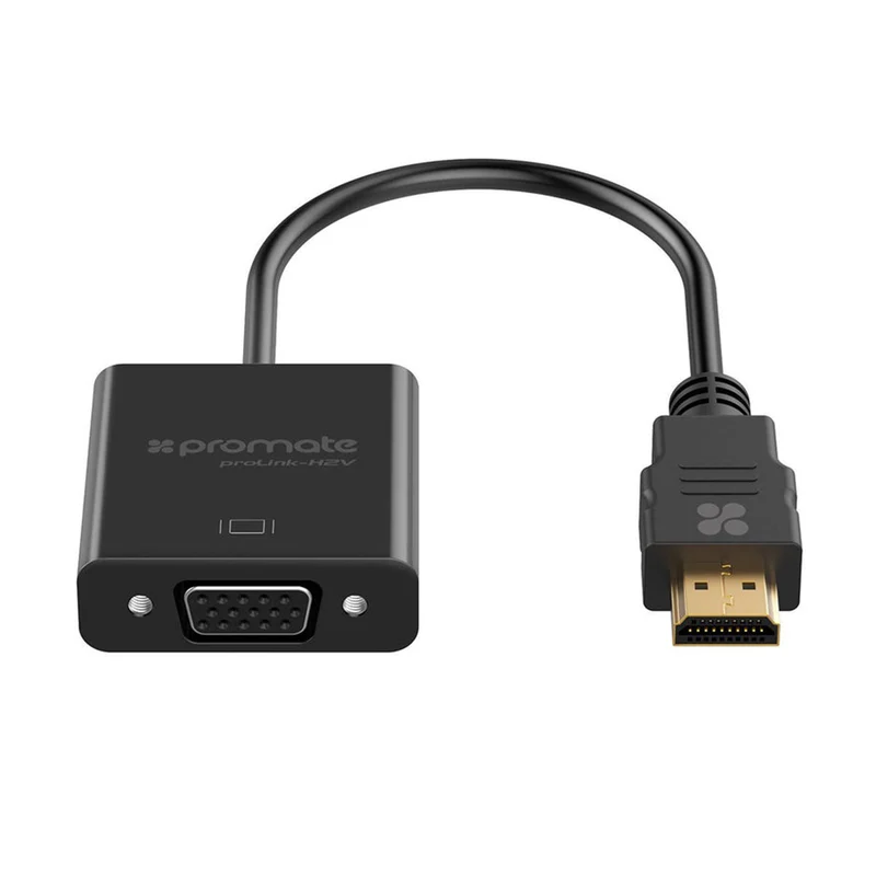 Promate PROLINK-H2V HDMI To VGA Adaptor Kit 1080P FULLHD (Black)