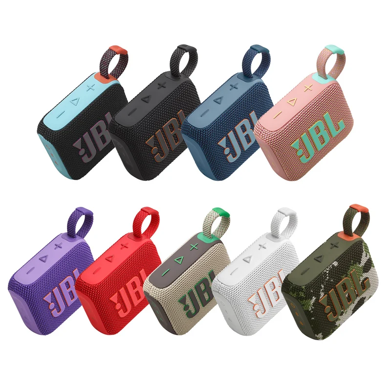 JBL Go 4 Ultra-Portable Bluetooth Speaker (Black, Black Orange, Blue, Pink, Purple, Red, Sand, White, Squad)