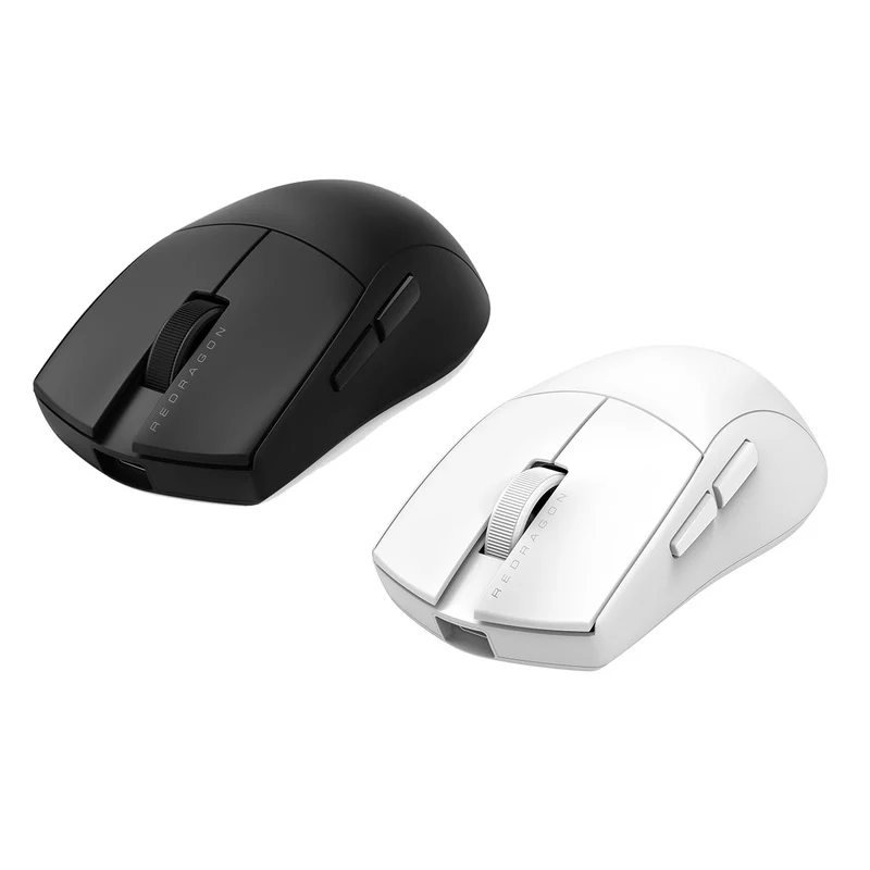 Redragon K1ng Wireless Lite Wired + 2.4GHz Dual Mode Ultra Light-Weight Gaming Mouse (Black, White)
