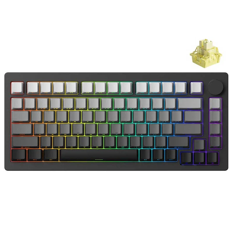 Monsgeek M1W HE-SP Multi-Mode RGB Mechanical Keyboard (Akko Cream Yellow Magnetic Switch) (Black, Silver, Purple)