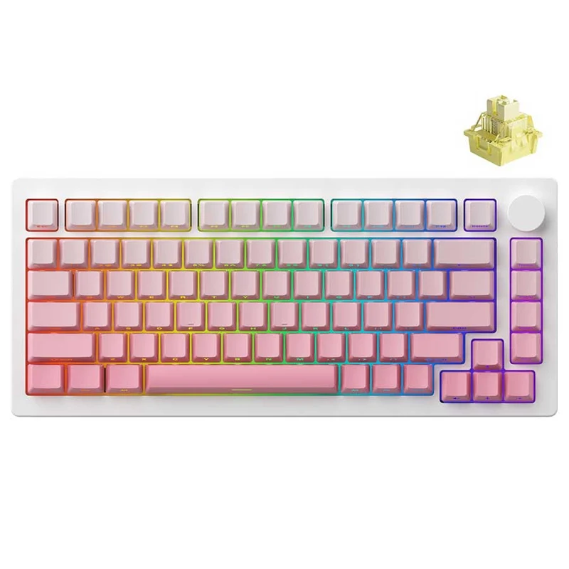 Monsgeek M1W HE-SP Multi-Mode RGB Mechanical Keyboard (Akko Cream Yellow Magnetic Switch) (Black, Silver, Purple)