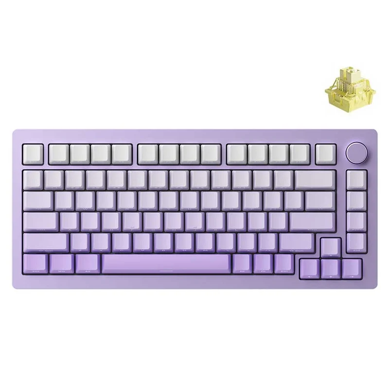 Monsgeek M1W HE-SP Multi-Mode RGB Mechanical Keyboard (Akko Cream Yellow Magnetic Switch) (Black, Silver, Purple)
