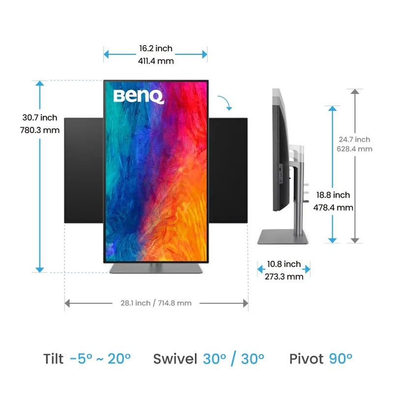 BenQ PD3225U 31.5" 4K UHD (3840x2160) 60Hz 5ms GTG IPS P3 Thunderbolt 3 HDR10 Designer Monitor