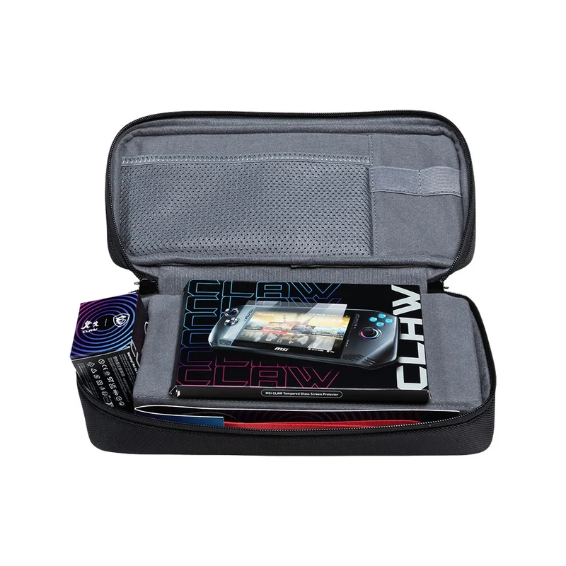 MSI Claw A1M Accessory Kit (Travel Case + Lanyard + Keychain + 7" Tempered Glass Screen Protector)