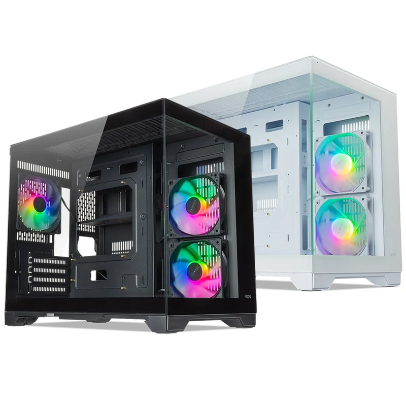 Tecware VXN EVO MATX Dual Tempered Glass PC Case With 3x12cm ARGB Fans