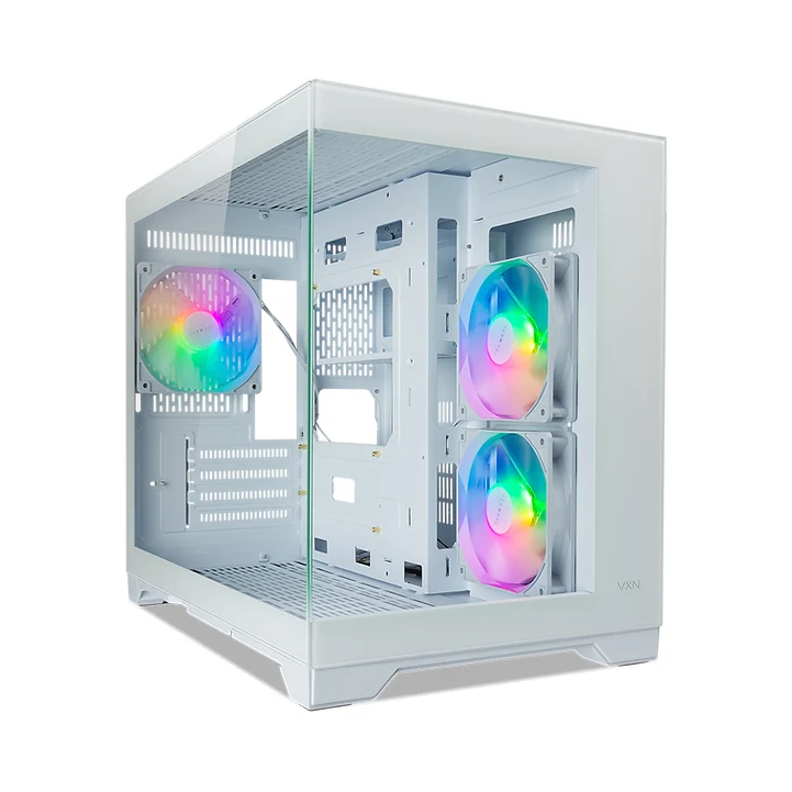 Tecware VXN EVO MATX Dual Tempered Glass PC Case With 3x12cm ARGB Fans