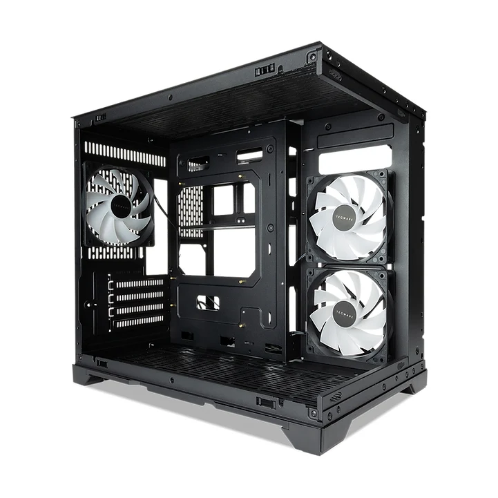 Tecware VXN EVO MATX Dual Tempered Glass PC Case With 3x12cm ARGB Fans
