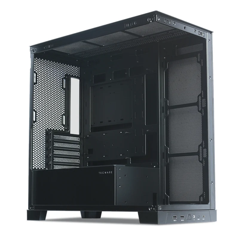 Tecware VX90M mATX Dual Tempered Glass Panoramic PC Case (Black)
