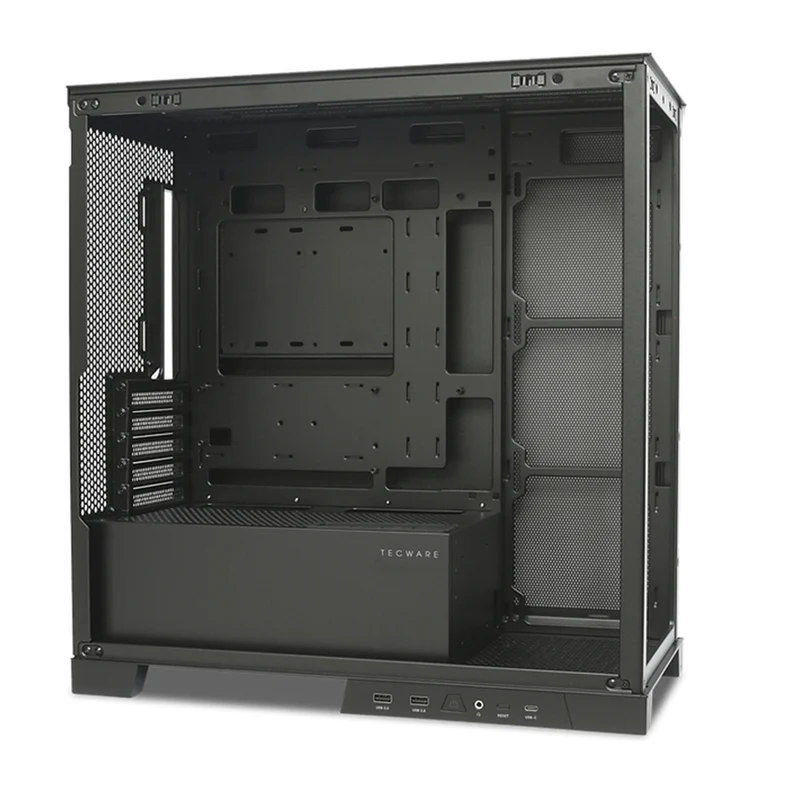 Tecware VX90M mATX Dual Tempered Glass Panoramic PC Case (Black)
