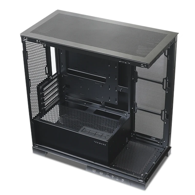 Tecware VX90M mATX Dual Tempered Glass Panoramic PC Case (Black)