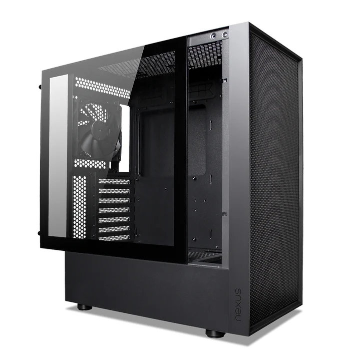 Tecware Nexus Air TG High Airflow Mid-Tower ATX PC Case With 4x120mm Fans (Black)