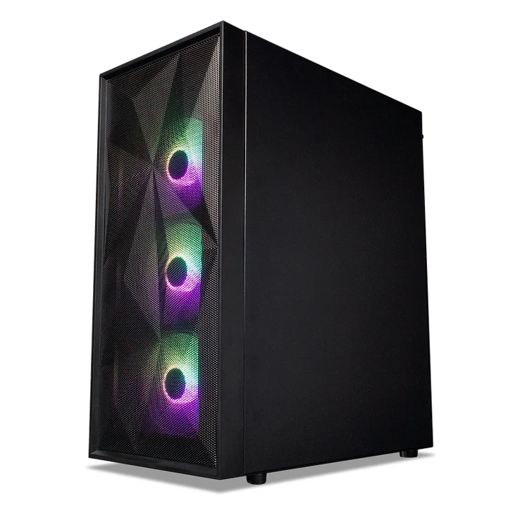 Tecware Forge S TG High Airflow PC Case With 4X Omni P12 ARGB Fans + Hub (Black)