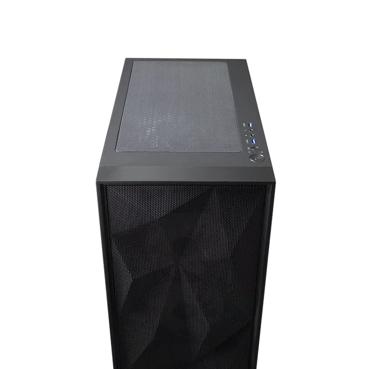 Tecware Forge S TG High Airflow PC Case With 4X Omni P12 ARGB Fans + Hub (Black)