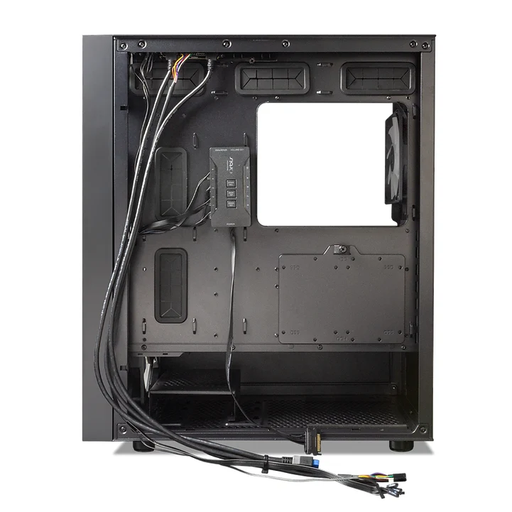 Tecware Forge S TG High Airflow PC Case With 4X Omni P12 ARGB Fans + Hub (Black)