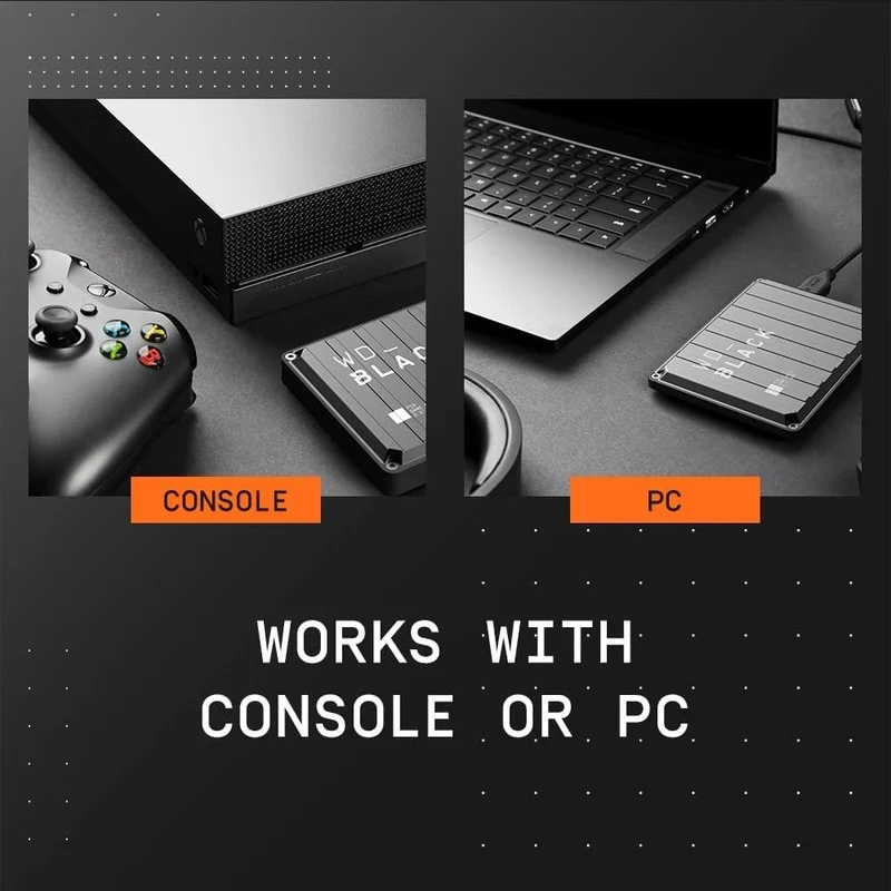 WD Black P10 4TB Game Drive Compatible With Playstation/XBox/PC (WDBA3A0040BBK-WESN)