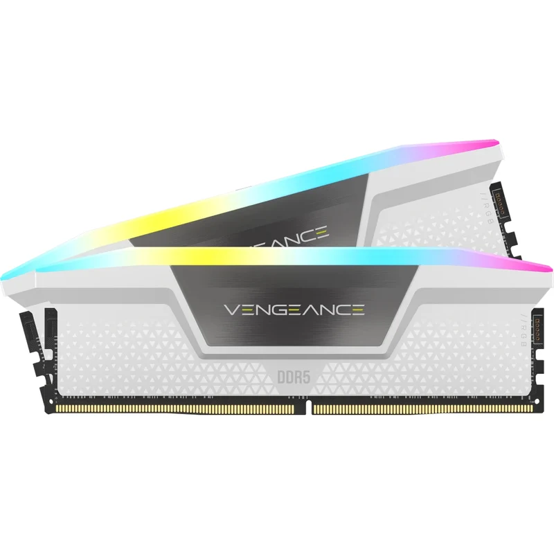 Corsair Vengeance RGB 64GB (2X32GB) DDR5 DRAM 6000MHz CL40 Memory Kit - White (CMH64GX5M2B6000C40W)