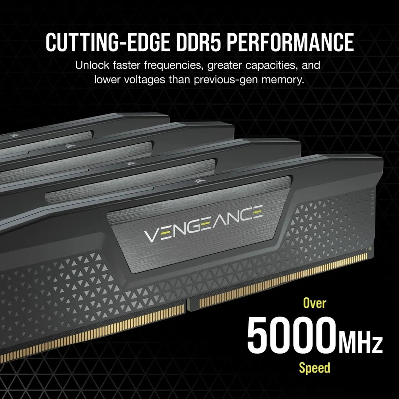 Corsair Vengeance 16GB (2X8GB) DDR5 DRAM 5200MHz CL40 Memory Kit - Black (CMK16GX5M2B5200C40)