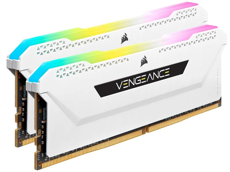 Corsair Vengeance RGB Pro SL 32GB (2x16GB) DDR4 DRAM 3600MHz C18 Memory Kit - White (CMH32GX4M2D3600C18W)