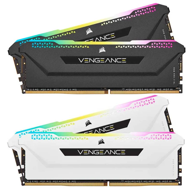 Corsair Vengeance RGB PRO SL 16GB (2x8GB) DDR4 DRAM 3600MHz C18 Memory Kit (Black, White)