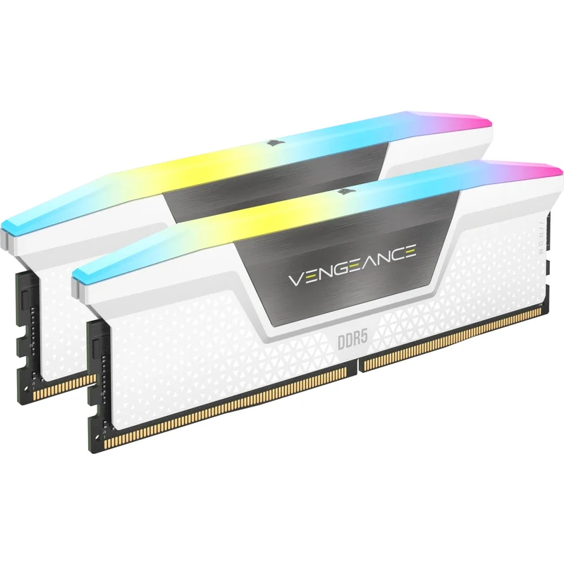 Corsair Vengeance RGB 32GB (2x16GB) DDR5 DRAM 6000MHz CL36 Memory Kit (Black, White)