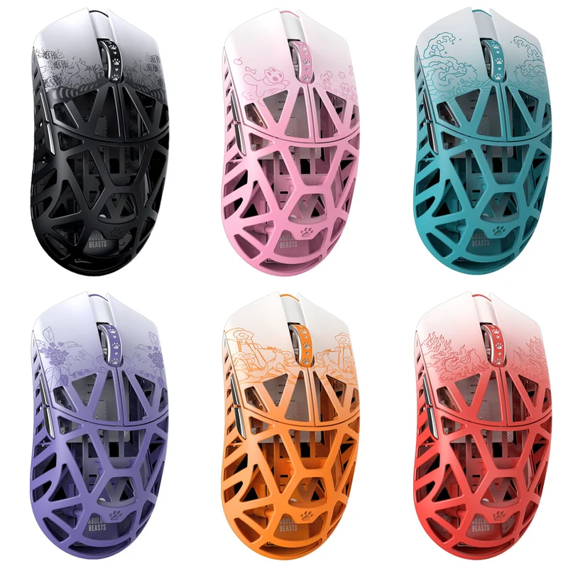 Fabulous Beasts X WLmouse Beast X 8K Lightweight Magnesium Alloy Gaming Mouse (White & Black, White & Pink, White & Blue, White & Purple, White & Orange, White & Red)