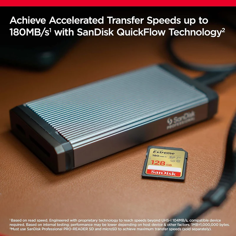 Sandisk Extreme 128GB 180MB/s SDXC UHS-I Card (SDSDXVA-128G-GNCIN)