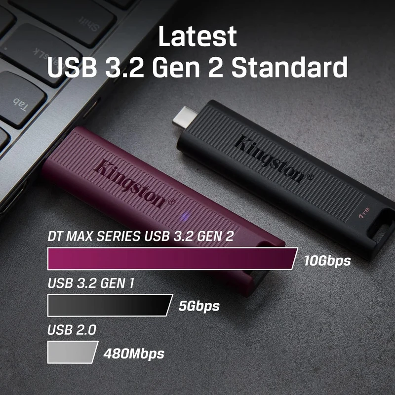Kingston DataTraveler Max 256GB USB 3.2 Gen 2 USB Type-A Flash Drive (DTMAXA/256GB)
