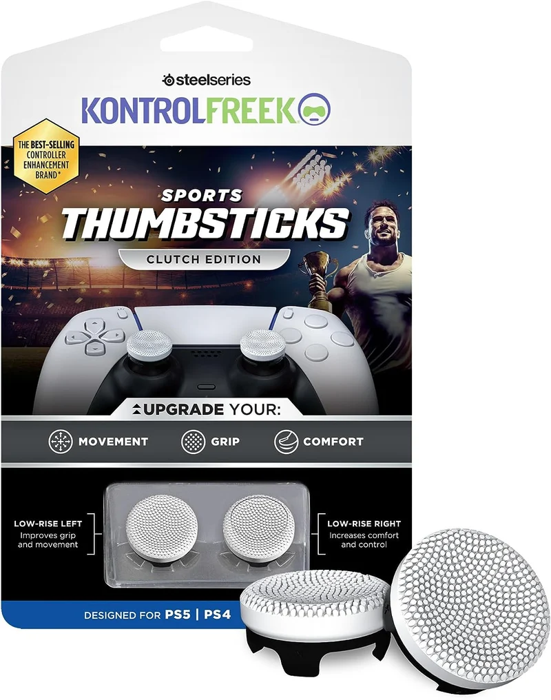 Steelseries Kontrolfreek Sports Thumbsticks For PS4/PS5 Omni & Clutch Ed. (Orange, White)