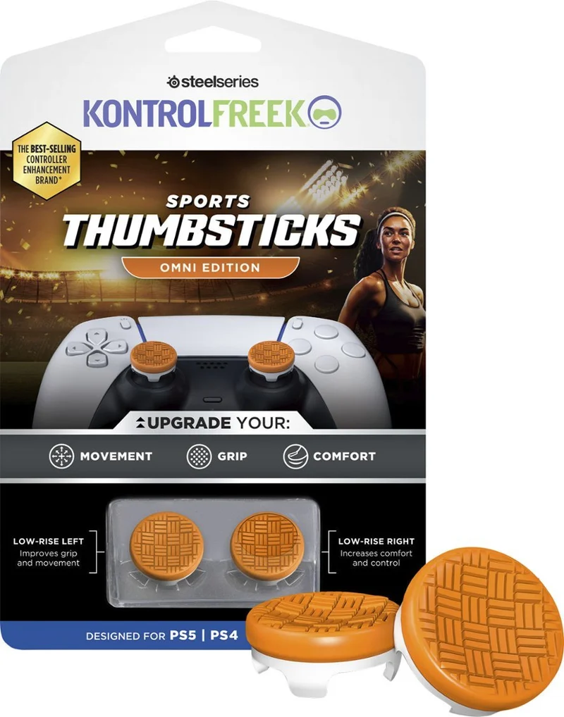 Steelseries Kontrolfreek Sports Thumbsticks For PS4/PS5 Omni & Clutch Ed. (Orange, White)