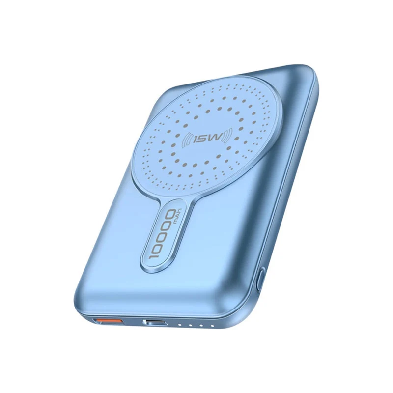 Promate Powermag-10Pro 10000MAH Super Charge Magsafe 15W Wireless Charging Power Bank (Black, Blue)