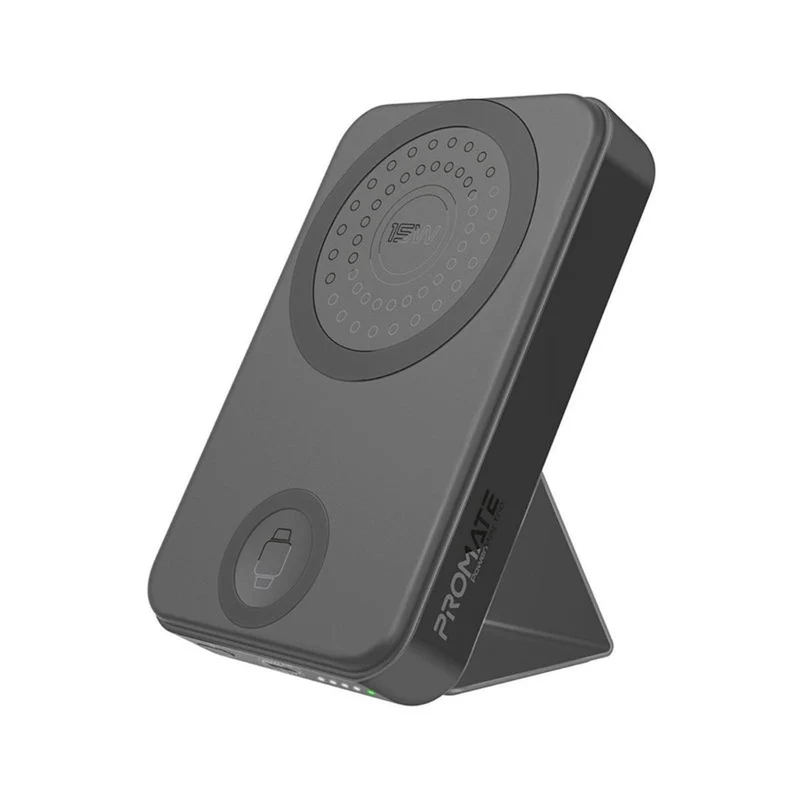 Promate Powermag-Trio 10000MAH Supercharge Magsafe Compatible And Apple Watch Wireless Charging Power Bank (Black, White)