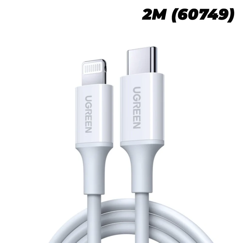 UGreen Lightning To Type-C 2.0 Male Cable (White) (US171) (0.25M, 0.5M, 2M)