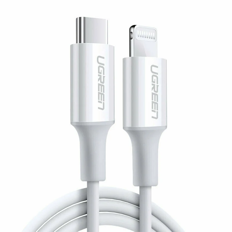 UGreen Lightning To Type-C 2.0 Male Cable (White) (US171) (0.25M, 0.5M, 2M)