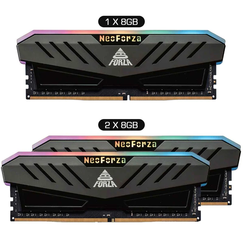 Neo Forza MARS DDR4 U-DIMM RGB 3200MHz CL16 1.35V Memory Kit with Heat Sink (1x8GB, 2x8GB)