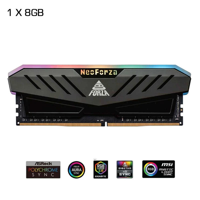 Neo Forza MARS DDR4 U-DIMM RGB 3200MHz CL16 1.35V Memory Kit with Heat Sink (1x8GB, 2x8GB)