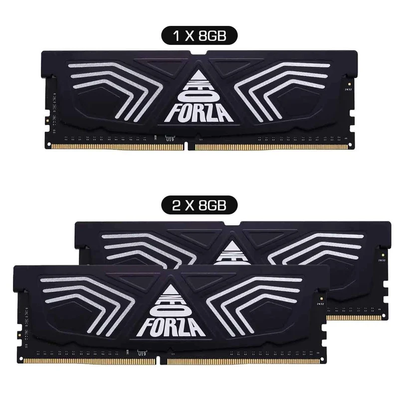 Neo Forza FAYE DDR4 U-DIMM 3200MHz CL16 1.35V Memory Kit with Heat Sink (Black) (1x8GB, 2x8GB)
