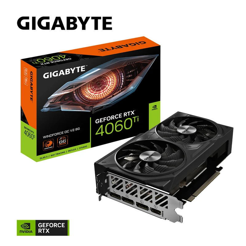 Gigabyte GeForce RTX 4060 Ti Windforce OC V2 8GB GDDR6 Graphics Card