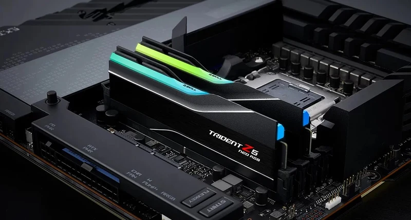G. Skill Trident Z5 Neo RGB 32GB (2x16GB) DDR5 6000MHz CL32-38-38-96 1.35V AMD EXPO Memory Kit (Black) (F5-6000J3238F16GX2-TZ5NR)
