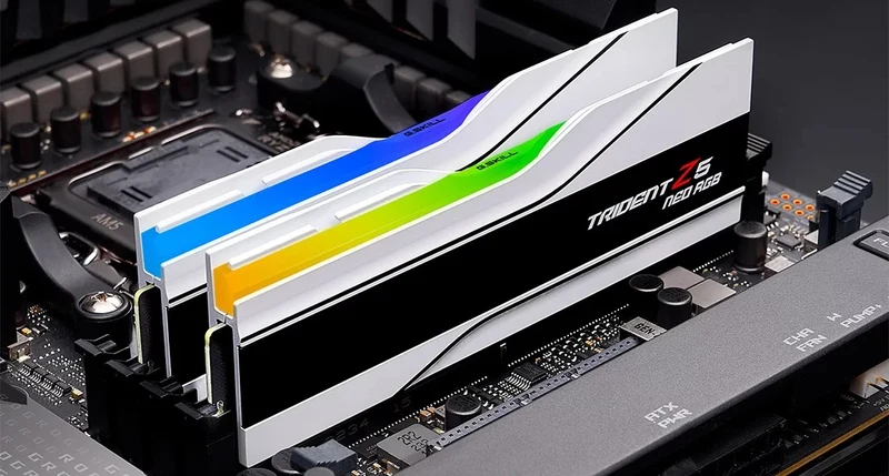G. Skill Trident Z5 Neo RGB 32GB (2x16GB) DDR5 6000MHz CL30-36-36-96 1.35V AMD EXPO Memory Kit (White) (F5-6000J3036F16GX2-TZ5NRW)